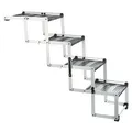 Következő termékkép Összecsukható lépcső, 4 lépcsős, alumínium/TPR, 37cm szélesség, 70cm magasságig, max 160cm, teherbírás 75kg
