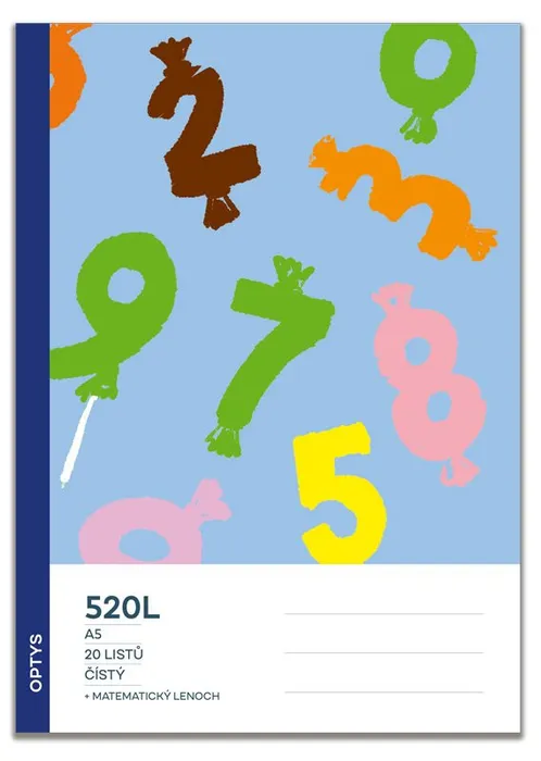 Termék főképe Školní sešit 520, čistý, s integrovaným matematickým lenochem, čísla