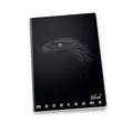 Iskolai füzet Pigna Monocromo Black A5, vonalas, motívumkeverék