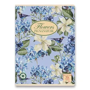 Iskolai füzet Pigna Nature Flowers A5, tiszta, 40 lapos, motívumkeverék