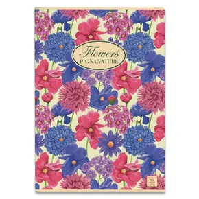 Iskolai füzet Pigna Nature Flowers A5, vonalas, 40 lapos, motívumkeverék