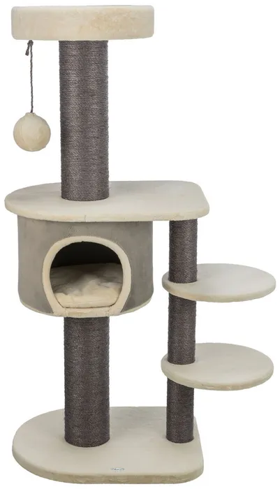 Termék főképe Škrabadlo MARCELLO, 140 cm, 4 podesty, kukaň, míč, krémová/šedá