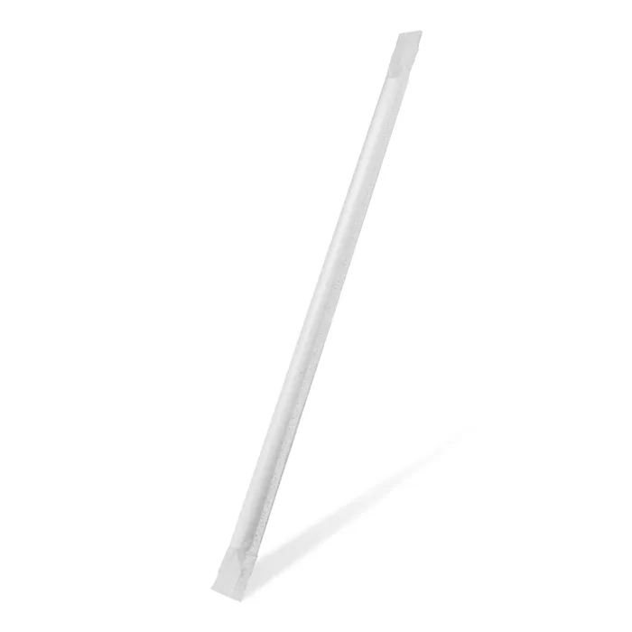 Termék főképe Slámka papírová JUMBO bílá 25 cm, průměr 8 mm hygienicky balená [100 ks]