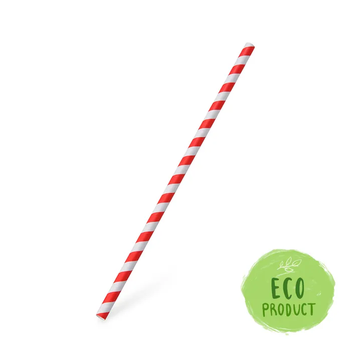 Termék főképe Slámka papírová JUMBO červená spirála 25 cm, průměr 8 mm [100 ks]