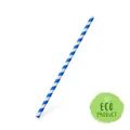 Papírszívószál JUMBO kék spirál 25 cm, átmérő 8 mm [100 db]