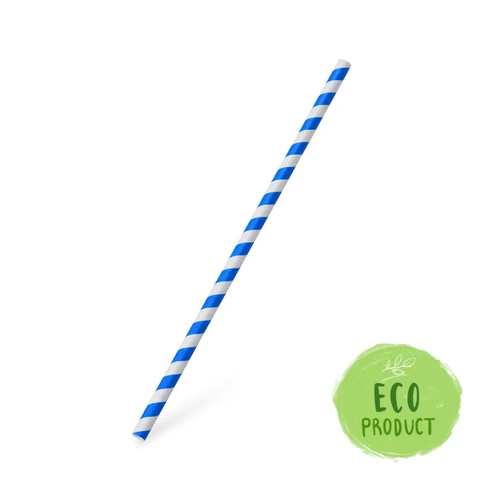 Termék főképe Slámka papírová JUMBO modrá spirála 25 cm, průměr 8 mm [100 ks]
