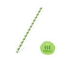 Szívószál (PAP) Spirál zöld `JUMBO` átmérő 8mm x 25cm [100 db]