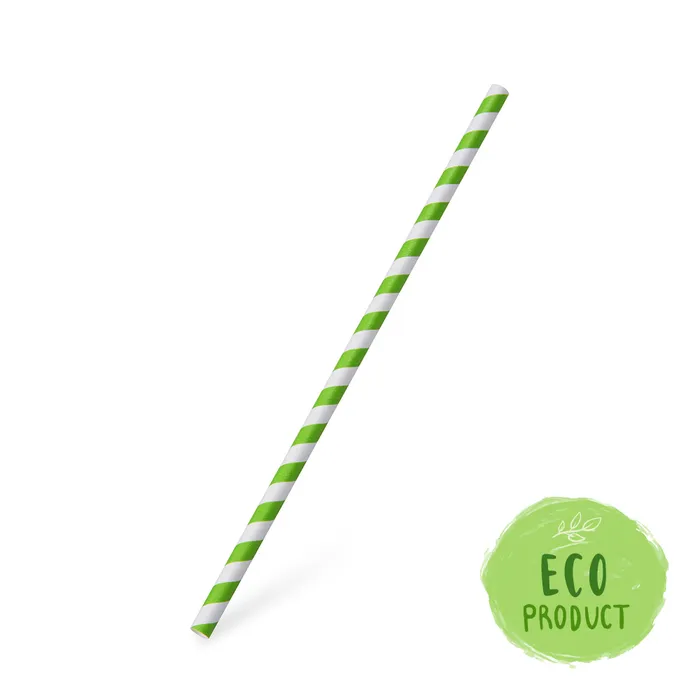 Termék főképe Slámka papírová JUMBO zelená spirála 25 cm, průměr 8 mm [100 ks]