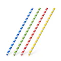 Szívószál (PAP) Spirál vegyes színek átmérő 6mm x 20cm [25 db]