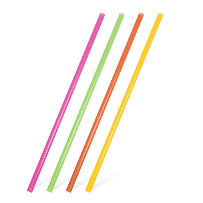 Termék főképe Slámky JUMBO plastové neon 25 cm, průměr 8 mm [150 ks] (znovu použitelná)