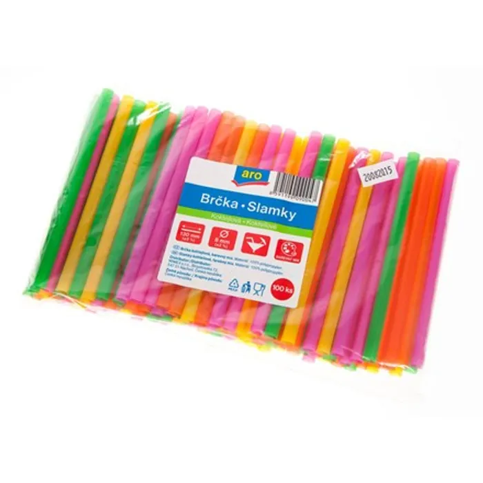 Termék főképe Slámky koktejlové JUMBO plastové mix barev 15 cm, průměr 8 mm [250 ks] (znovu použitelná)