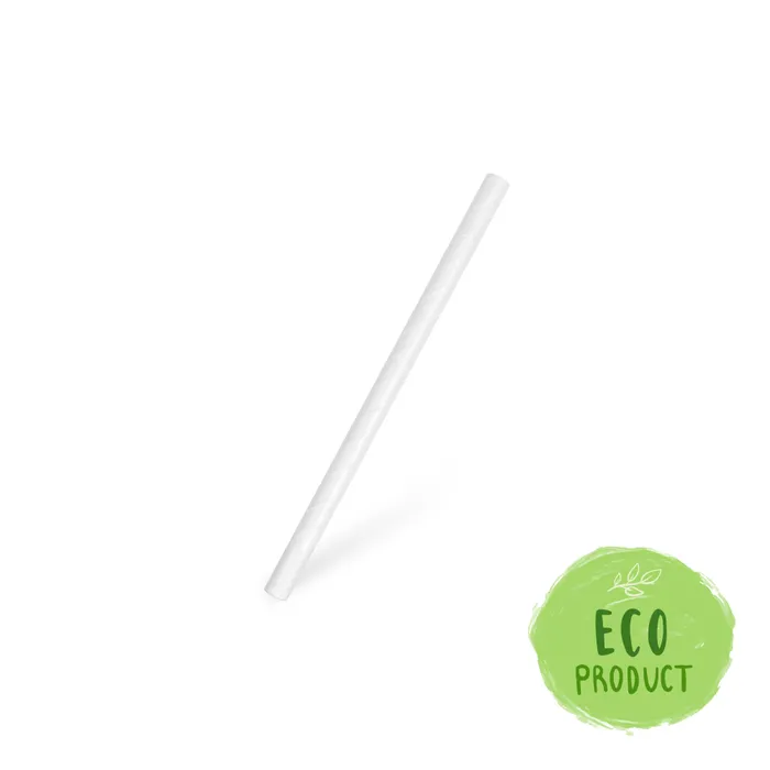 Termék főképe Slámky papírové JUMBO bílé 15 cm, průměr 8 mm BIO [100 ks]