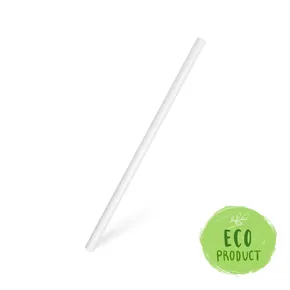 Szívószál (PAP) fehér `JUMBO` átmérő 8mm x 20cm [100 db]