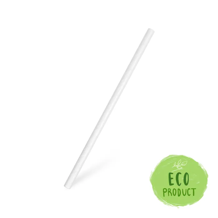 Termék főképe Slámky papírové JUMBO bílé 20 cm, průměr 8 mm BIO [100 ks]