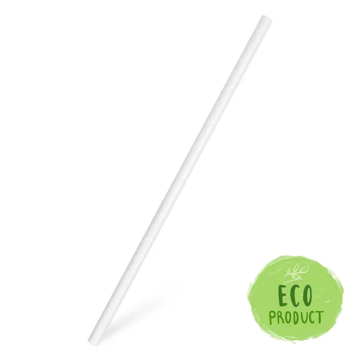 Termék főképe Slámky papírové JUMBO bílé 25 cm, průměr 8 mm BIO [100 ks]