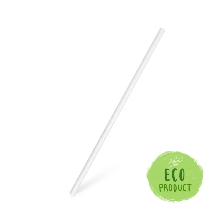 Termék főképe Slámky papírové rovné, bílé 20 cm, průměr 6 mm BIO [100 ks]