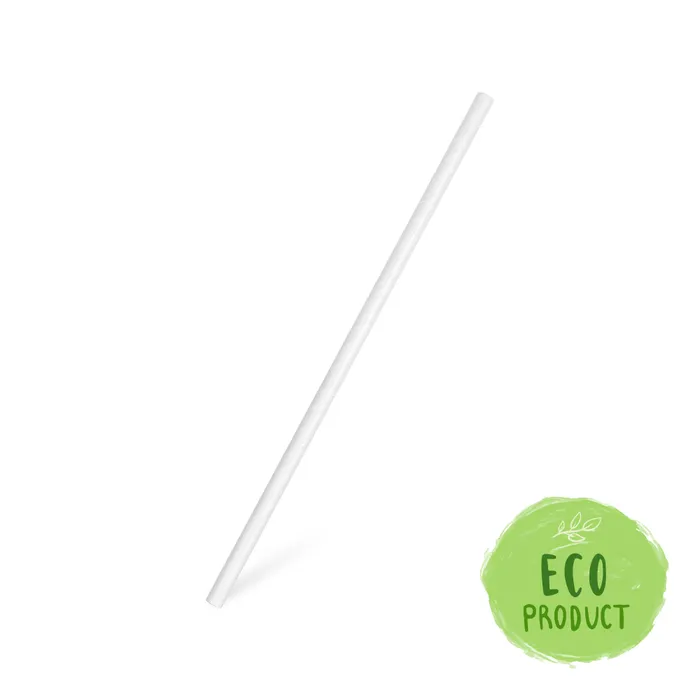 Termék főképe Slámky papírové rovné, bílé 20 cm, průměr 6 mm BIO [25 ks]