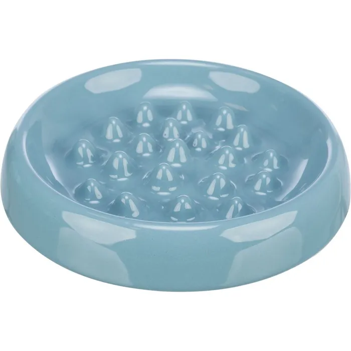 Termék főképe Slow Feed, keramická miska k pomalému krmení, 0.25 l/o 18 cm, modrá, šedá