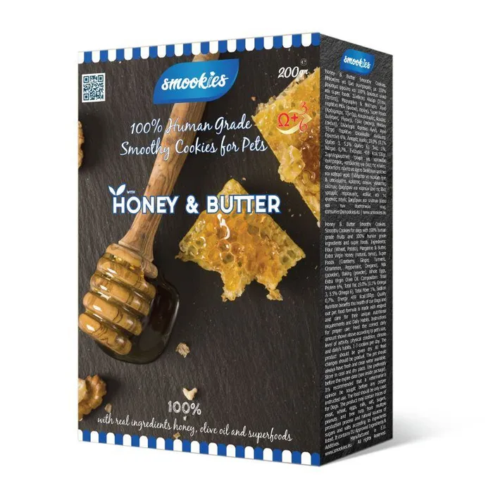 Termék főképe SMOOKIES Premium HONEY - medové sušenky 100% human grade, 200g