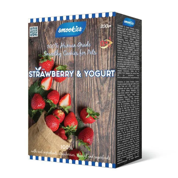 Termék főképe SMOOKIES Premium STRAWBERRY - jahodové sušenky 100% human grade, 200g
