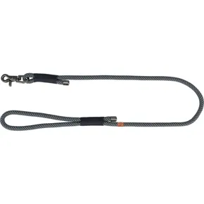 Puha kötél körszövött póráz, S-XL: 1,00 m/ 10 mm, fekete/szürke