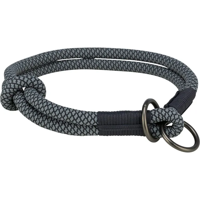 Termék főképe Soft Rope kulatý polostahovací obojek, černá/šedá XS-S: 30cm/ 10 mm