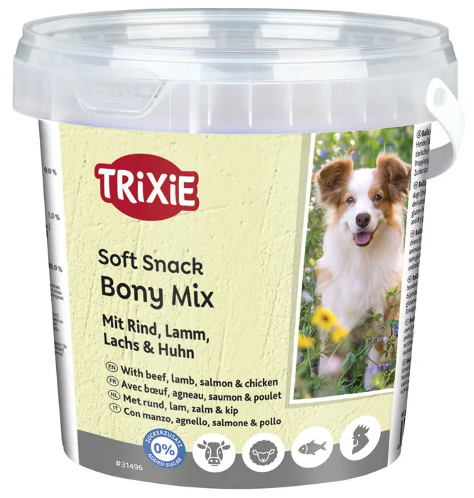 Termék főképe Soft Snack Bony MIX - hovězí, jehněčí, losos, kuře 500 g