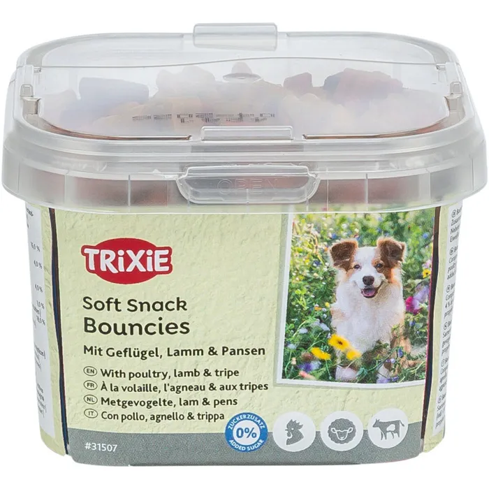 Termék főképe Soft Snack BOUNCIES mini kostičky kuřecí, jehněčí, dršťky 140 g