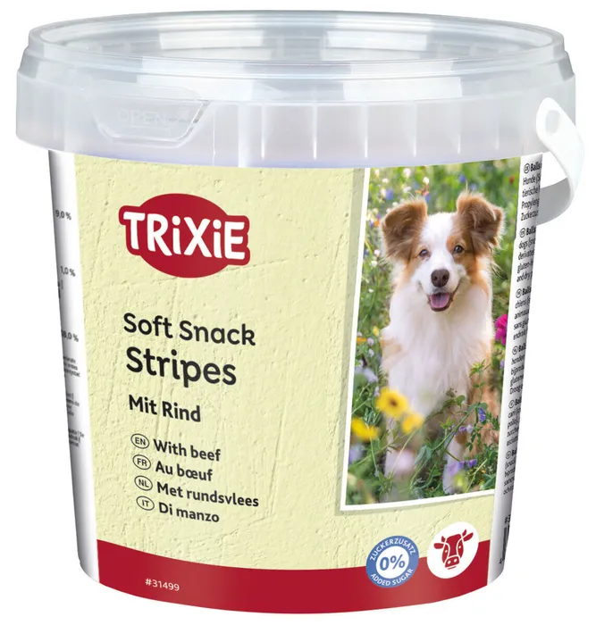 Termék főképe Soft Snack Happy Stripes - hovězí pásky, kyblík 500 g