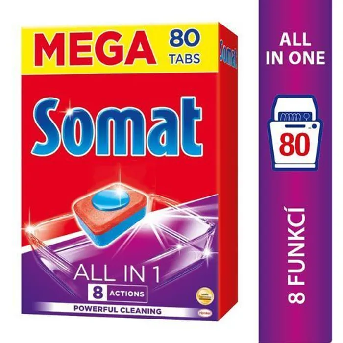 Termék főképe Somat All In 1 8 Actions tablety do myčky se silou kyseliny citrónové 80 ks
