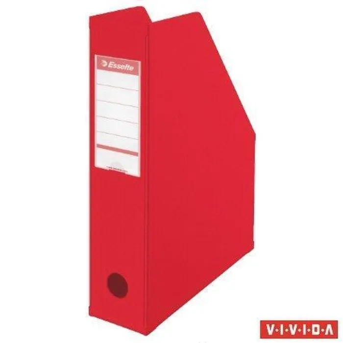 Termék főképe Stojan na časopisy, skládací, Vivida červená, 70 mm, PVC/ karton, ESSELTE