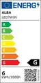 Asztali lámpa Ledtwin, fekete, LED, 6 W, ALBA