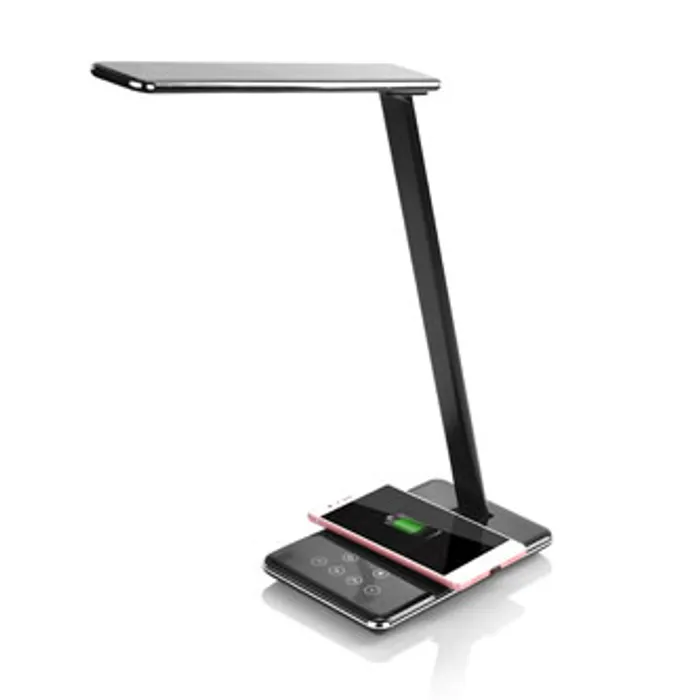 Termék főképe Stolní LED lampa s bezdrátovým nabíjením, stmívatelná, černá, 5V/9V, micro USB, USB výstu