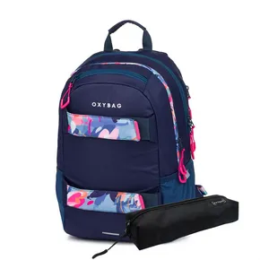Diák hátizsák + tok OXY Sport Flowers Blue