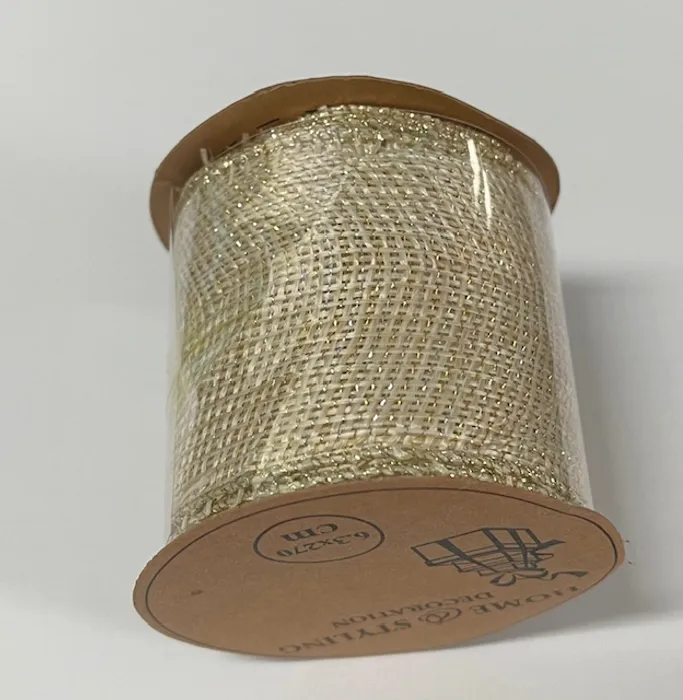 Termék főképe Stuha dekorační, šířka 63 mm - zlatá [1 ks]