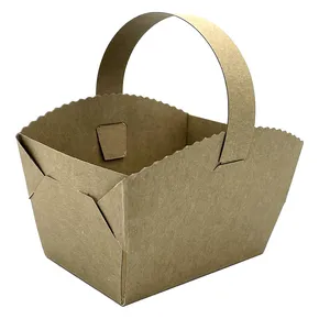 Esküvői cupcake fogantyús KRAFT 9 x 6 x 7 cm [50 db]