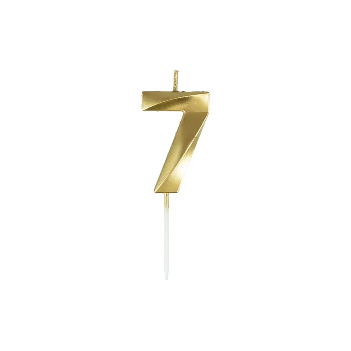 Termék főképe Svíčka číslo 7 – zlatá [1 ks]