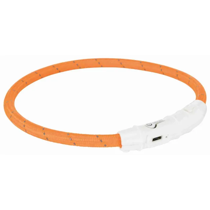 Termék főképe Svítící kroužek USB na krk, oranžový L-XL: 65 cm/ o 7 mm