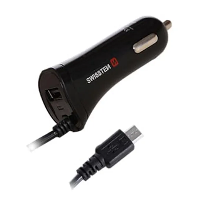Termék főképe SWISSTEN, micro USB auto nabíječka, 1x konektor + USB port 12V, 5V, 2400mA, nabíjení mobi