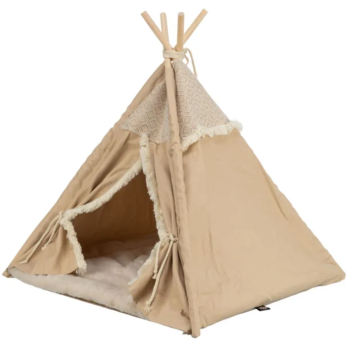 Termék főképe Teepee BOHO s polštářem, 55 x 65 x 44 cm, bavlna, béžová