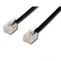 Telefonkábel, RJ11 M-10m, fekete, ADSL modemhez, gazdaságos