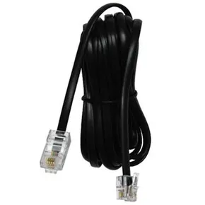Telefonkábel, RJ11 M-3m, lapos, fekete, ADSL modemhez, gazdaságos