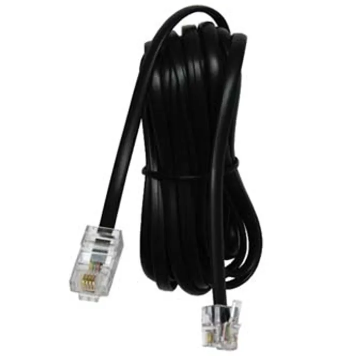 Termék főképe Telefonní kabel, RJ11 M-3m, plochý, černý, pro ADSL modem, economy