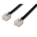 Telefonkábel, RJ11 M-6m, fekete, ADSL modemhez, gazdaságos