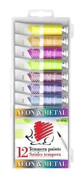 Termék főképe Temperové barvy "Ježek", metalické a neonové barvy, 12 ks, ICO