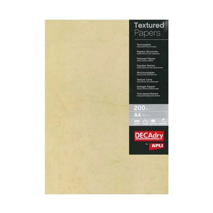 Termék főképe Texturovaný papír, havana, A4, 200g, APLI [10 listů]