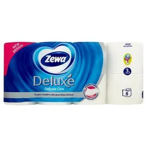Toalettpapír, 3 rétegű, 8 tekercs, ZEWA Deluxe, fehér