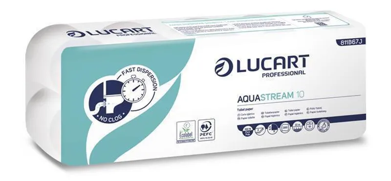 Termék főképe Toaletní papír "Aquastream 10", bílá, 2-vrstvý, 22 m, LUCART [10 ks]