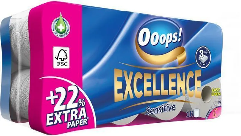 Termék főképe Toaletní papír "Ooops! Excellence" , 3vrstvý, 16 rolí