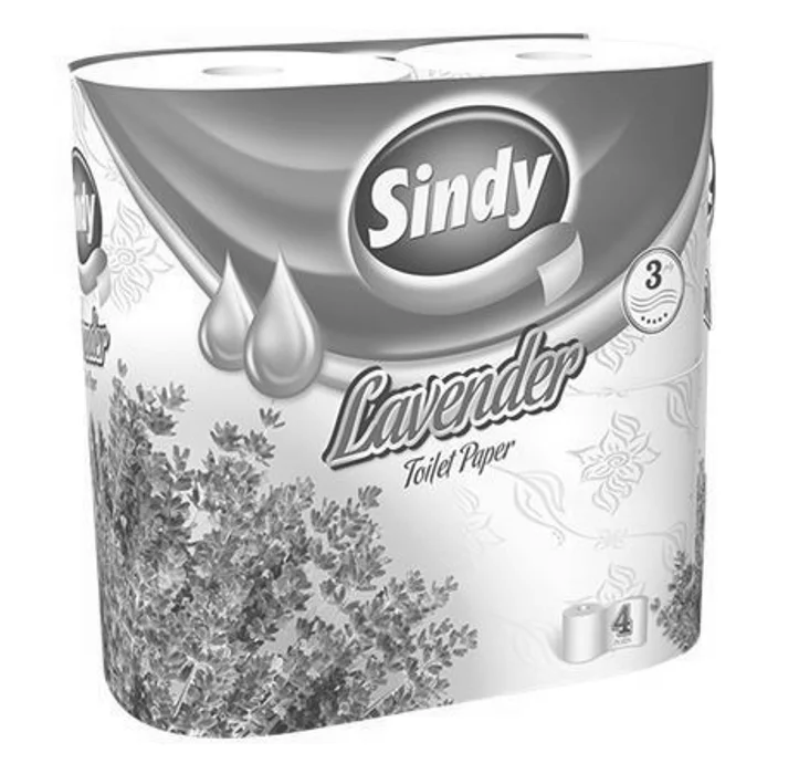 Termék főképe Toaletní papír "Sindy", levandule, 3 vrstvý, 4 role v balení